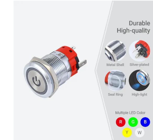 19mm 3a trykknappbryter
